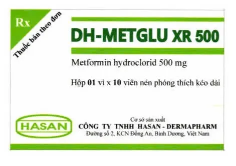 DH-Metglu XR 500mg Hasan (H/50v)  – Kiểm soát đường huyết ổn định, tiện lợi dài ngày